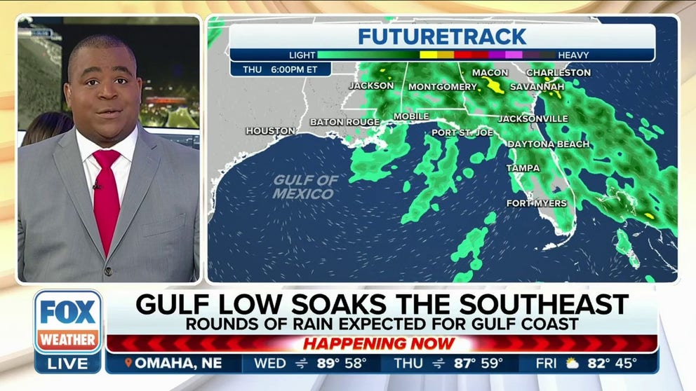 Gulf low soaking the Southeast, rounds of rain expected for Gulf Coast ...