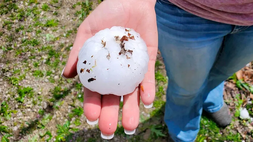 Severe thunderstorms tore across the central and southern U.S. over the weekend, dropping large hail and producing damaging wind along the way.
