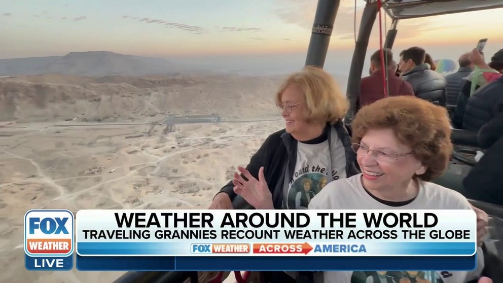 'TikTok Traveling Grannies' Sandy Hazelip and Ellie Hamby share their 80-day journey around the world and discuss experiencing extreme weather conditions along the way. 