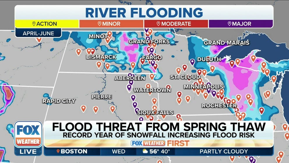 Record year of snowfall increasing flood risk from snowmelt across ...