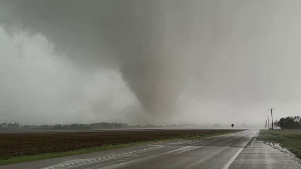 Large tornadoes moved through Cole and Shawnee, Oklahoma on Wednesday during a deadly tornado outbreak. 