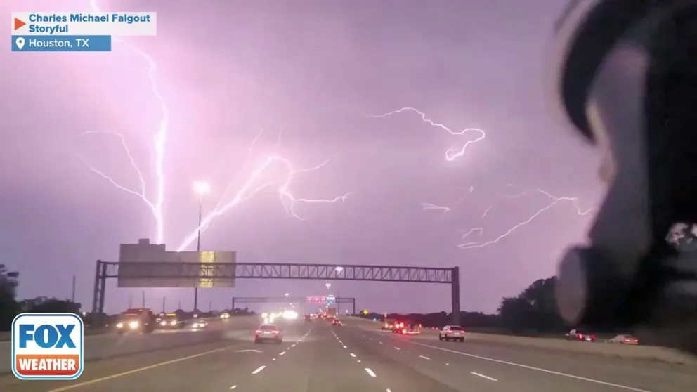 Some magnificent ground to cloud lightning spotted in Houston, Texas earlier this week. (Credit: Charles Michael Falgout via Storyful)