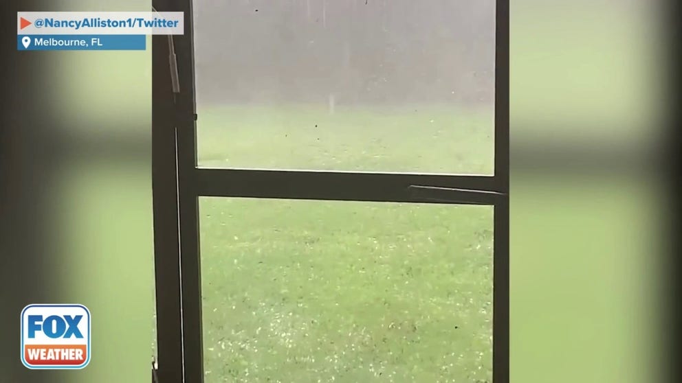 Hail storm slams Melbourne, Florida on Wednesday. (Credit: @NancyAlliston1/Twitter)