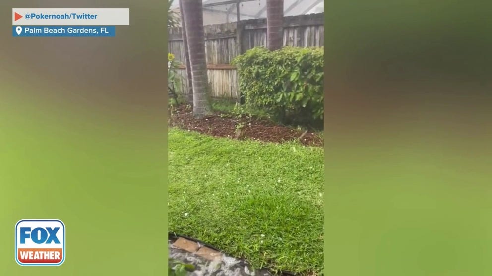 Golf ball-sized hail spotted in Palm Beach Gardens, Florida on Wednesday. (Credit: @Pokernoah/Twitter)