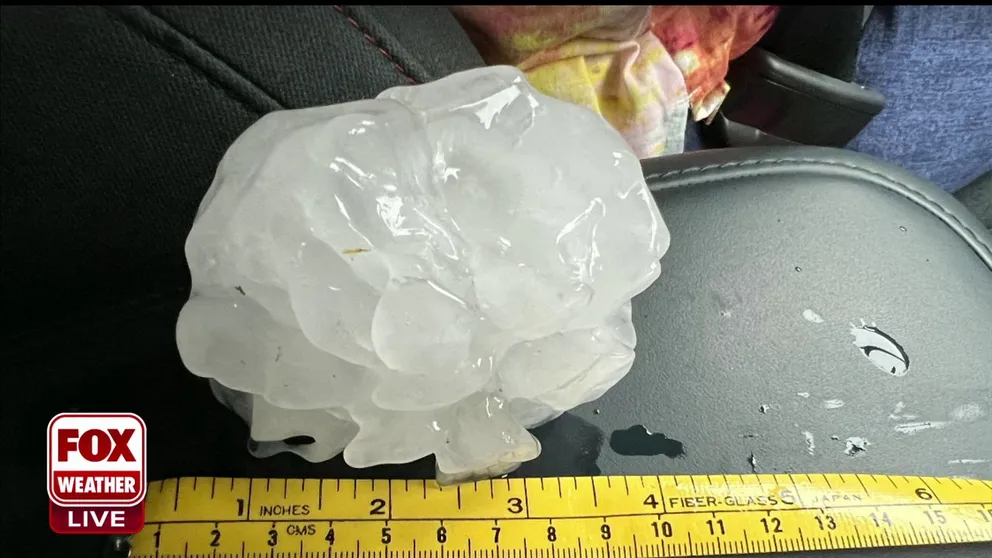 Grapefruit-sized hail spotted in Waco, Texas on Wednesday.