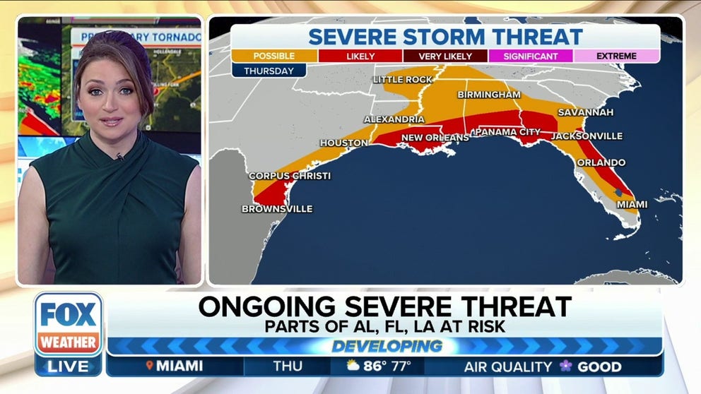 Severe storm threat stretches from Texas to Florida on Thursday ...