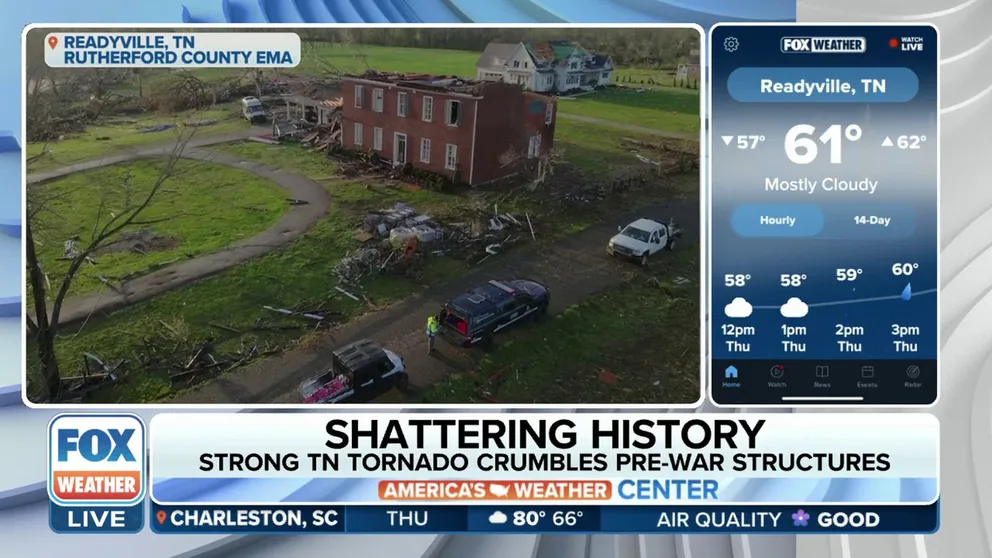 The small town of Readyville, TN was nearly 'wiped out' during the April 1 tornado outbreak. The small town's historic businesses and homes were destroyed. FOX Weather's Will Nunley visits to see how this small community is coping, and what resources are joining to help them rebuild.