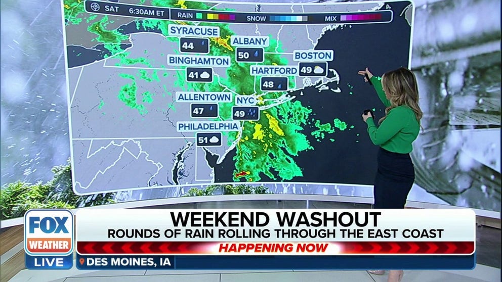 Rounds of rain rolling through East Coast in weekend washout | Latest ...