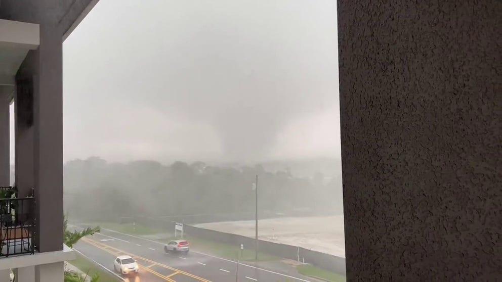A Florida man recorded an ominous video of a tornado approaching his home in Palm Beach Gardens during severe weather on Saturday, April 29, 2023.
