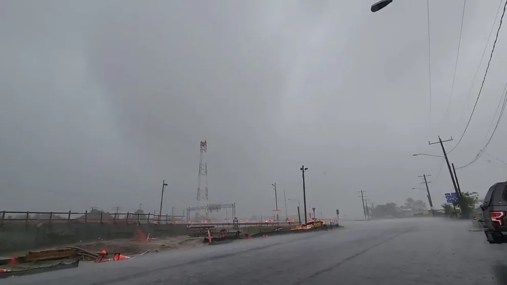 The National Weather Service issued a Tornado Warning for the Virginia Beach area on Sunday, April 30, 2023. Tyler Anderson said he spotted the tornado or waterspout from the Willoughby Spit area.