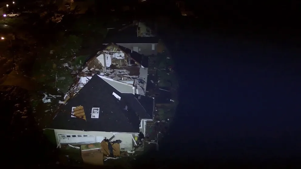 A tornado touched down in Virginia Beach, Virginia, about 6 p.m. Sunday in the area of River Road and Great Neck. City officials estimate between 50 and 100 homes were damaged by the severe weather in the town.