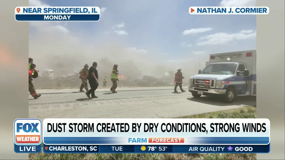 Nutrien Ag Solutions Senior Meteorologist Andrew Pritchard said dust was kicked up by strong winds and caused a deadly pileup on Interstate 55 in Illinois Monday.