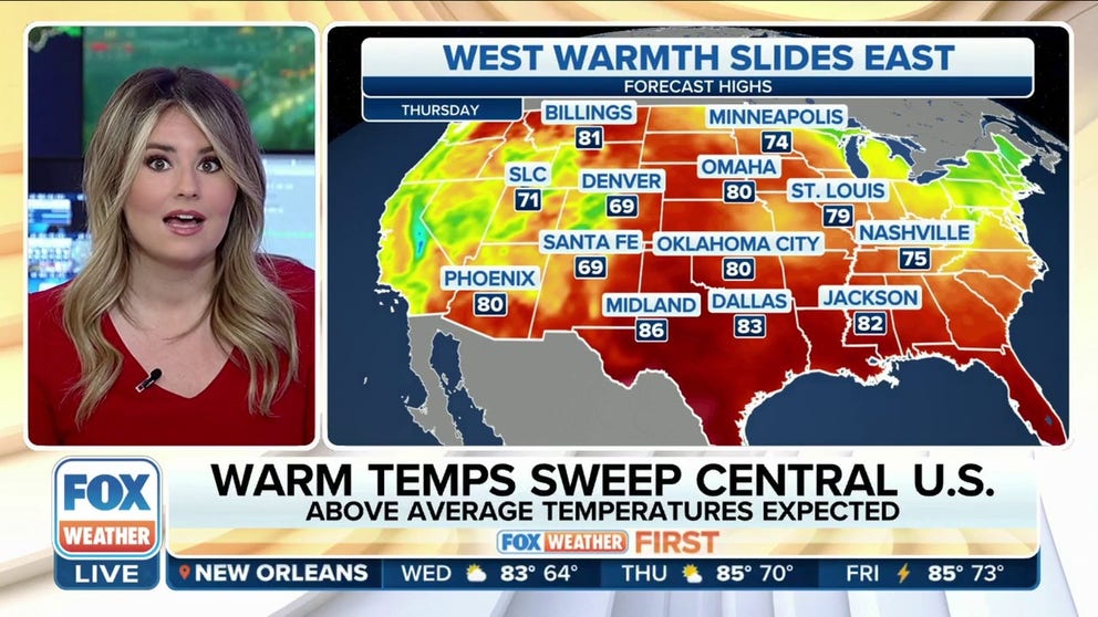 Warm temperatures sweep central US | Latest Weather Clips | FOX Weather