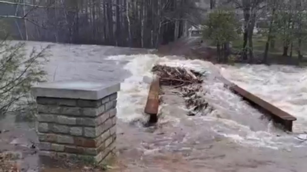 Heavy rains triggered flash flooding across parts of New Hampshire and Maine on Monday. 