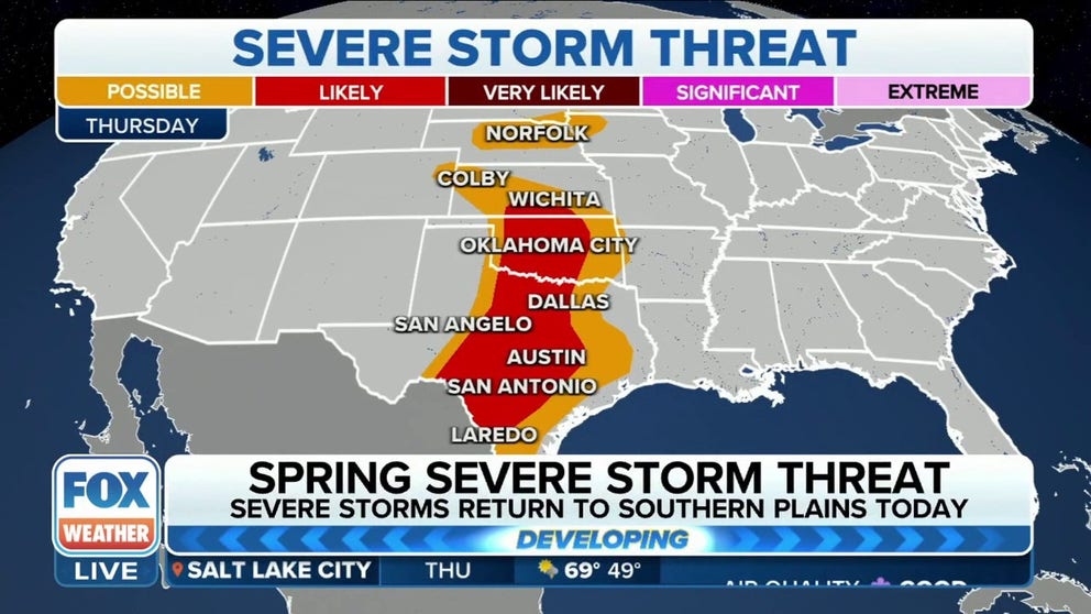 Southern plains prepares for spring severe threat | Latest Weather ...