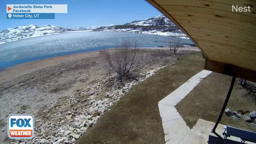 Video captures ice melting from a lake at Jordanelle State Park in Utah in the less than 30 seconds. (Credit: Jordanelle State Park Facebook)