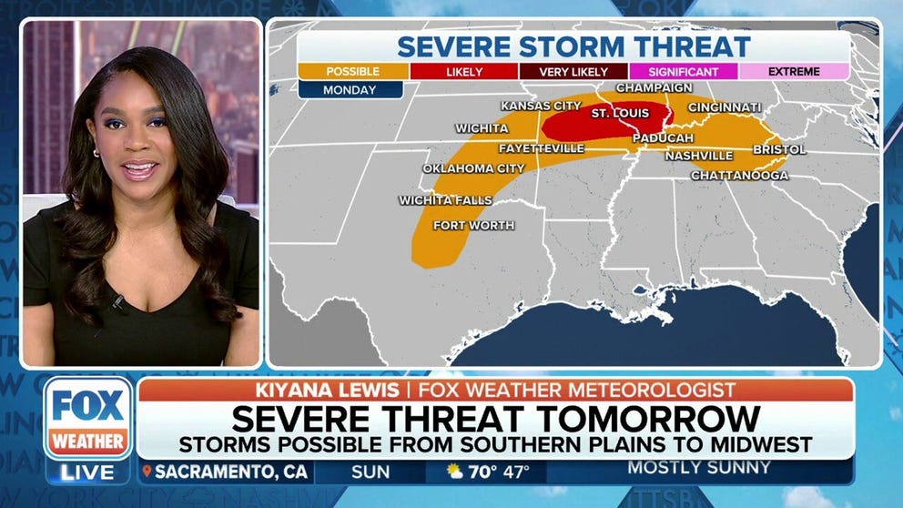 More rounds of severe weather expected in the central U.S. on Monday ...