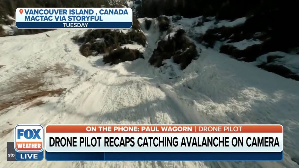 Drone pilot Paul Wagorn on capturing the amazing power of an avalanche as it swept down a mountain in Vancouver Island, Canada last week. 