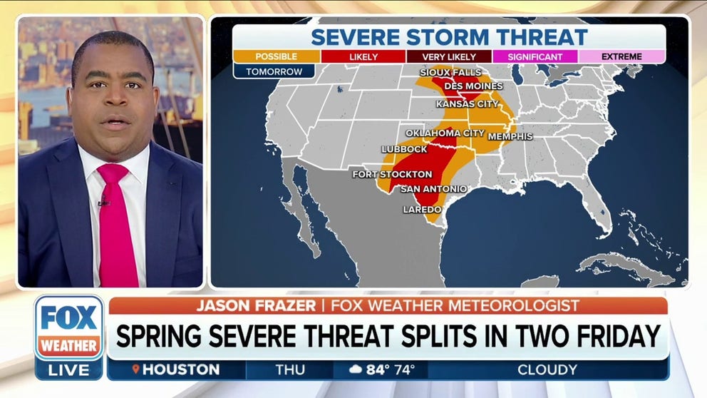 Severe threat shifts and stretches from Iowa to Texas-Mexico border on ...