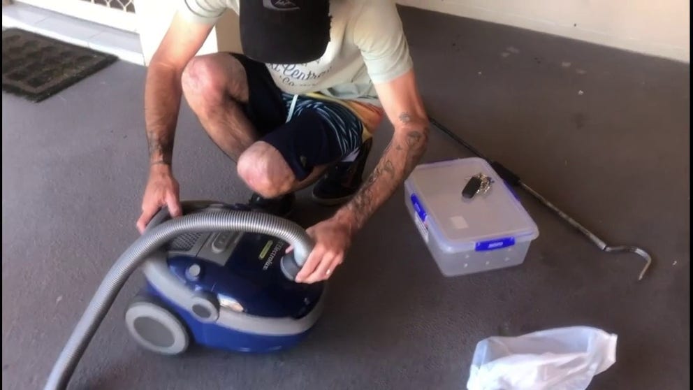 When Drew Godfrey, of Hervey Bay Snake Catchers﻿, thinks he's seen it all in his profession, someone calls him and says their wife has sucked a snake up with the vacuum cleaner! Thankfully, the snake was unharmed, just a little dusty and confused, Godfrey said.