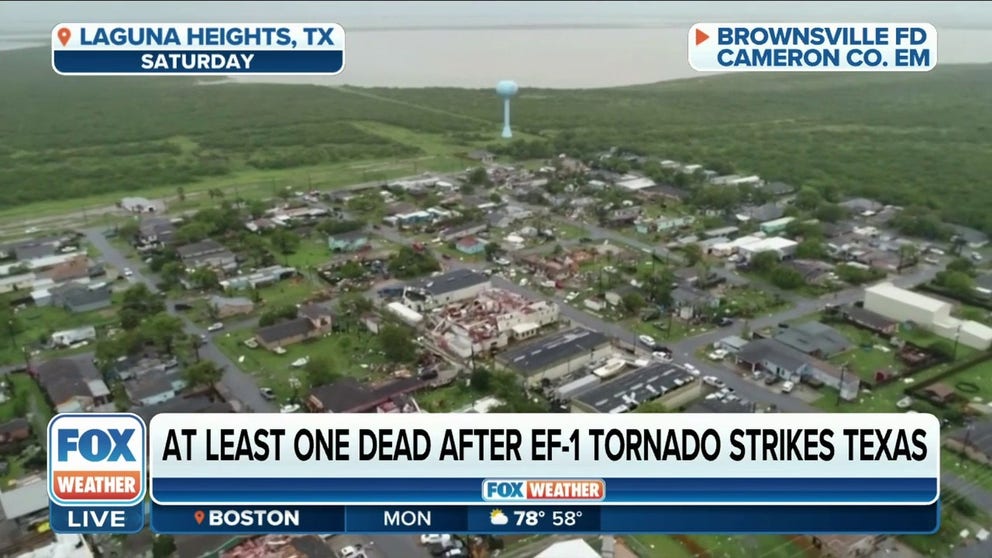 A tornado tore through the town of Laguna Heights, Texas early Saturday morning, killing at least one person and sending 10 others to the hospital.