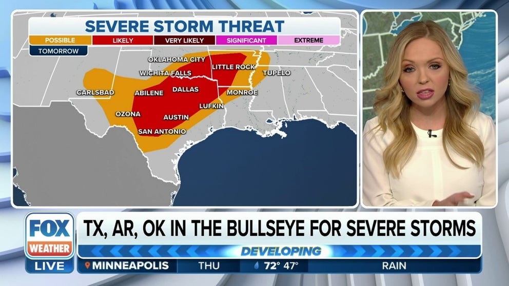 Severe storms looming for the Southern Plains | Latest Weather Clips ...