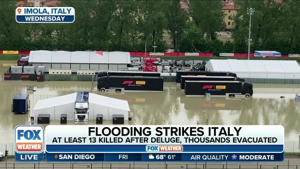 Formula 1 and local government officials canceled this weekend's Formula 1 car race due to the devastating flooding in Italy.
