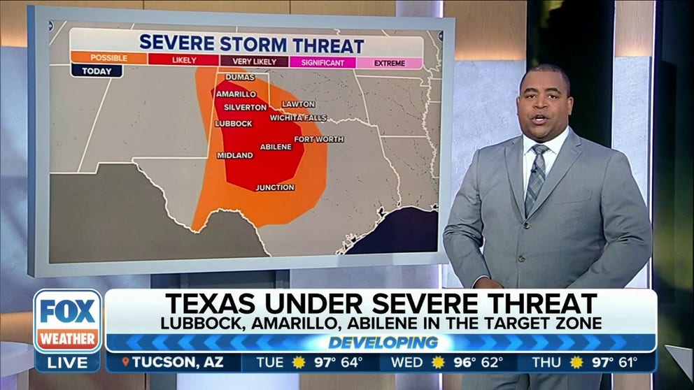 Severe storms with large hail, damaging winds threaten parts of Texas ...