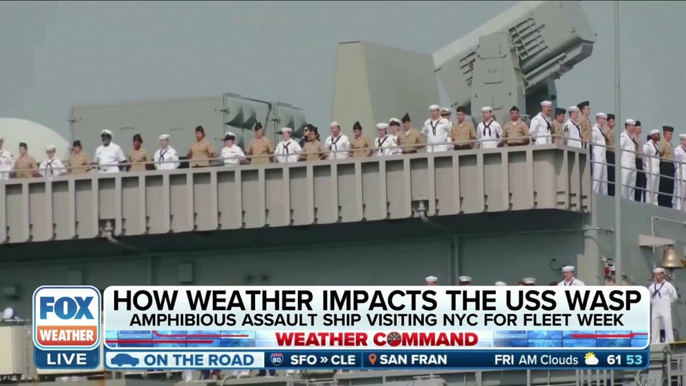 US Navy meteorological forecasters of the USS Wasp joined FOX Weather in studio for Fleet Week.
