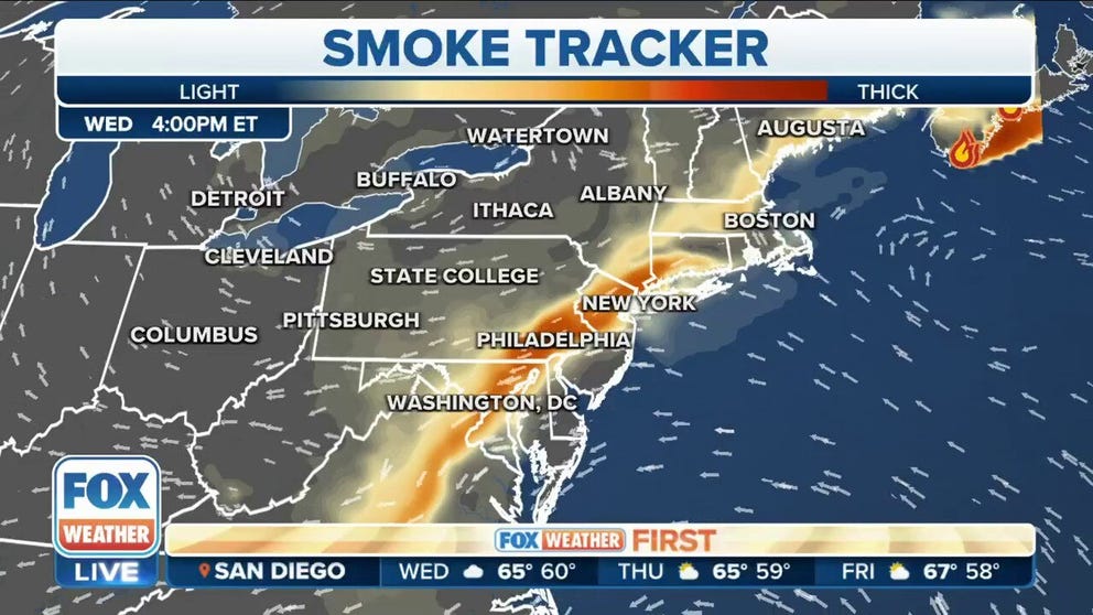 Nova Scotia wildfire fueling smokey skies in the Northeast | Latest Weather Clips | FOX Weather