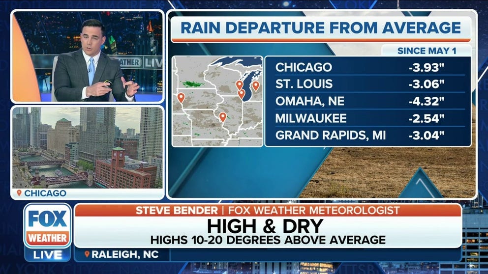 Parts of the Midwest and Great Lakes region are starved for rain, as hot temperatures and dry conditions are bringing a flash drought to the Northeast and Midwest this week.
