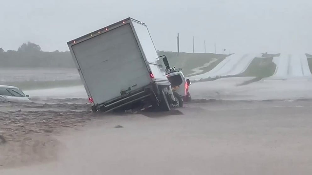 Bryan Boatright captured this video in O'Donnell, Texas, of a flash flood on Thursday between Lubbock and Midland while traveling on Highway 87.