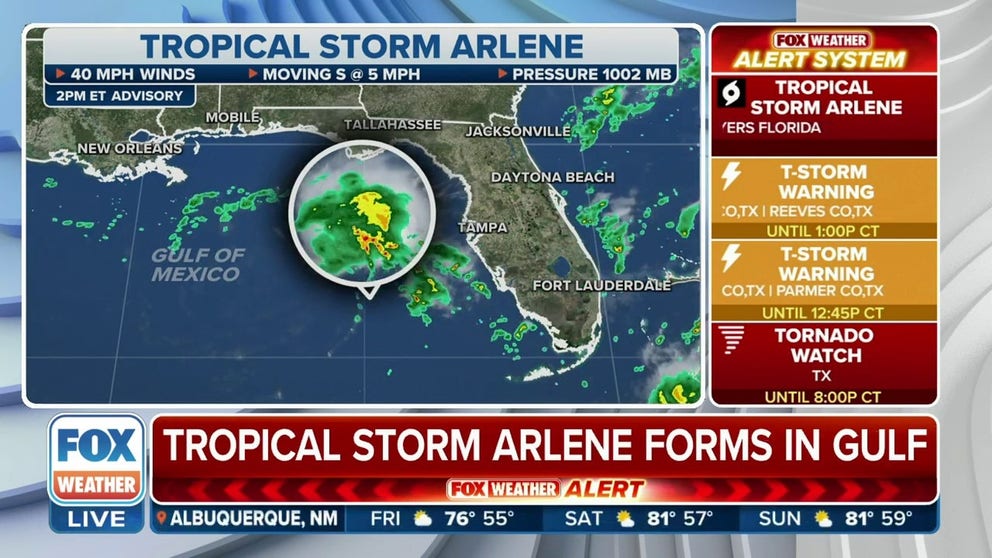 Tropical Storm Arlene forms in Gulf of Mexico | Latest Weather Clips ...