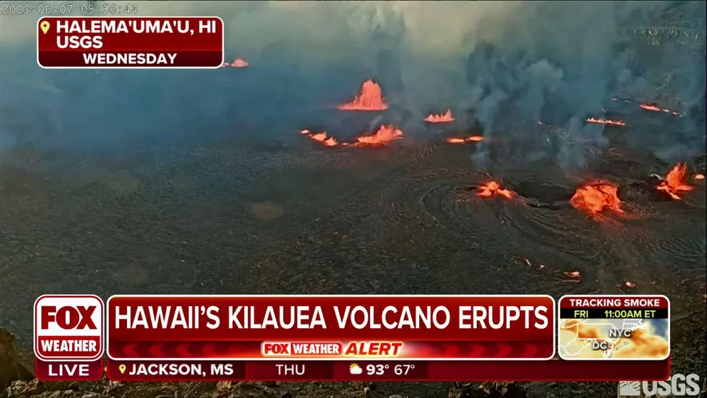 Geologists continue to monitor the latest eruption of Kilauea after it began spewing lava on June 7. The volcano in Hawaii's Volcano National Park is sending volcanic smog or vog downwind.