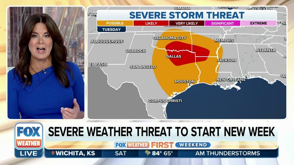 Severe weather threat to start new week for Southern Plains | Latest ...