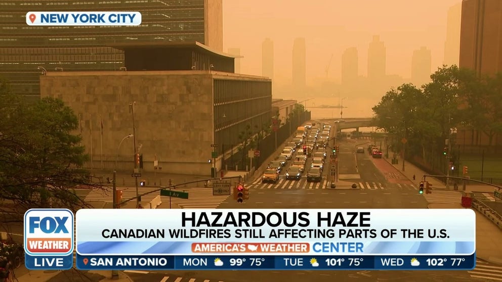 Canadian wildfires caused millions on the East Coast to suffer through hazardous air quality. Dr. Doris Day tells FOX Weather that the smoke can cause long term problems for your skin.