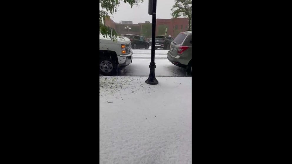 Hail fell so heavy in Boulder, Colorado that it coated the ground and looked more like snow.
