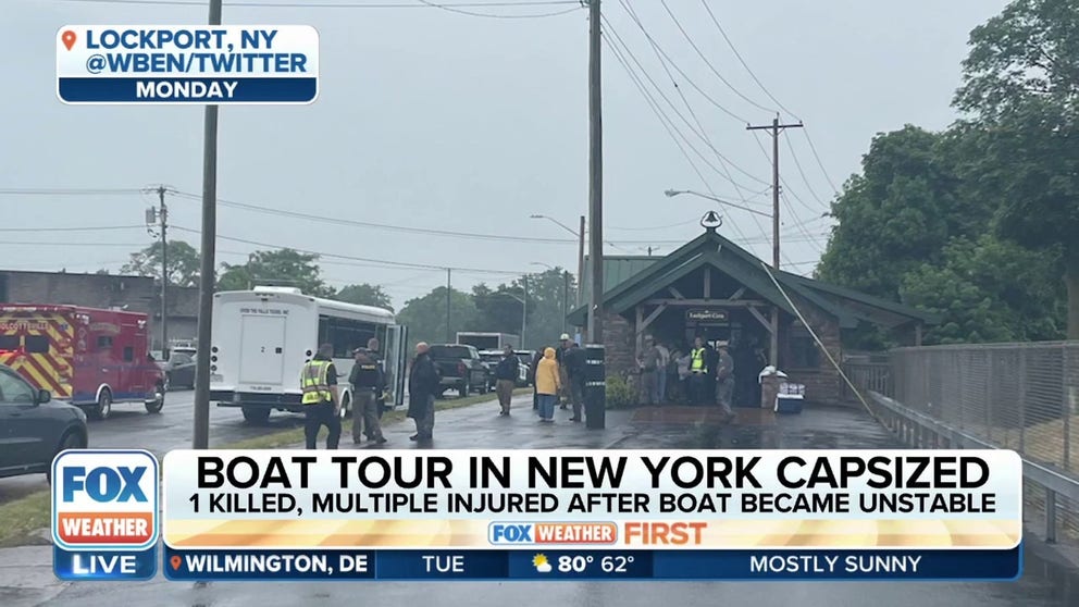 One person was killed, and multiple passengers were injured after a boat belonging to Lockport Cave Tours in western New York capsized on Monday afternoon.
