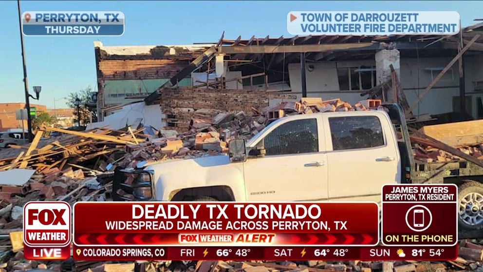 A teacher tells FOX Weather's Britta Merwin how the community responded after a deadly tornado tore through the town of Perrytown, Texas.