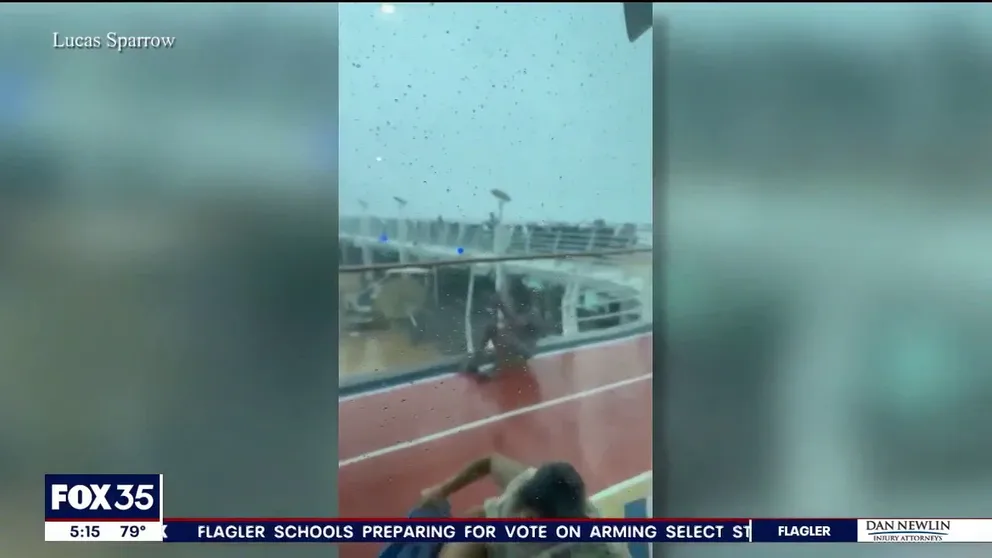 FOX 35 in Orlando spoke with cruise ship passengers who were onboard Royal Caribbean's Independence of the Seas in Port Canaveral, Florida, when wild weather moved in.