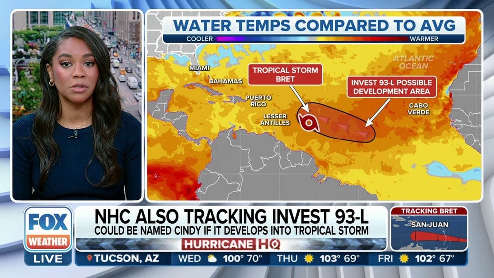 Invest 93L development fueled by warm sea surface temperatures Latest