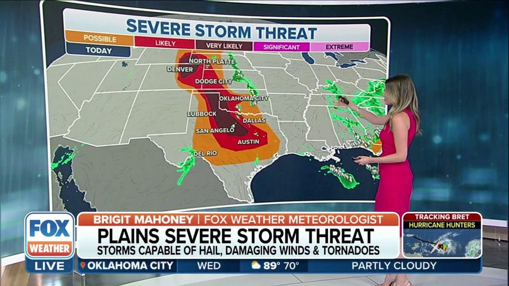Severe storm threat for the Plains on Wednesday | Latest Weather Clips ...