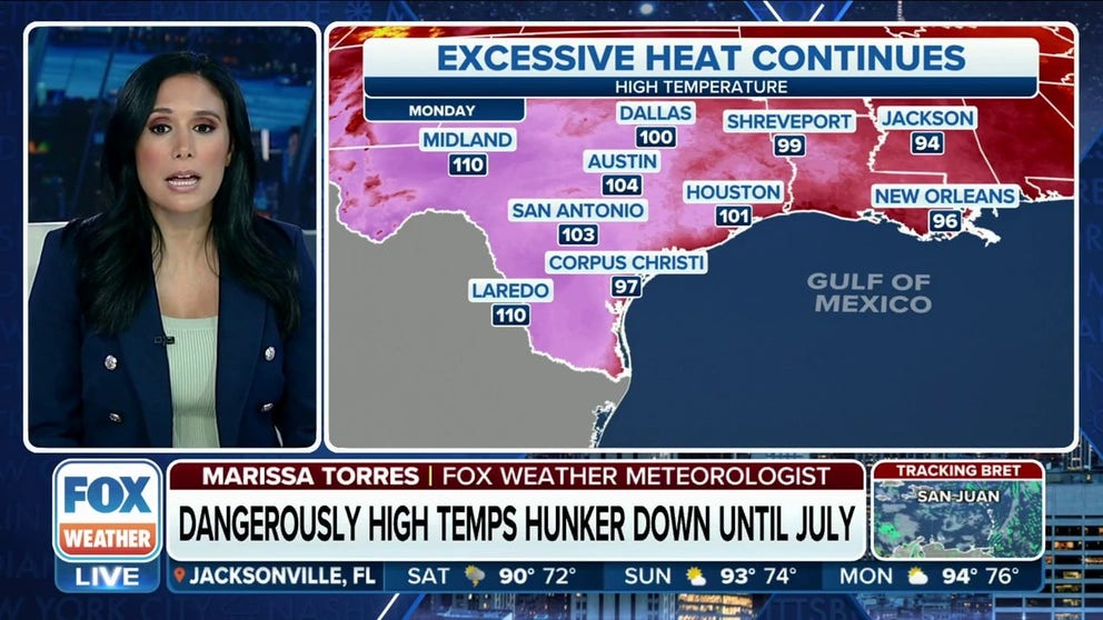 Brutal heat continues baking Texas, southern US | Latest Weather Clips ...