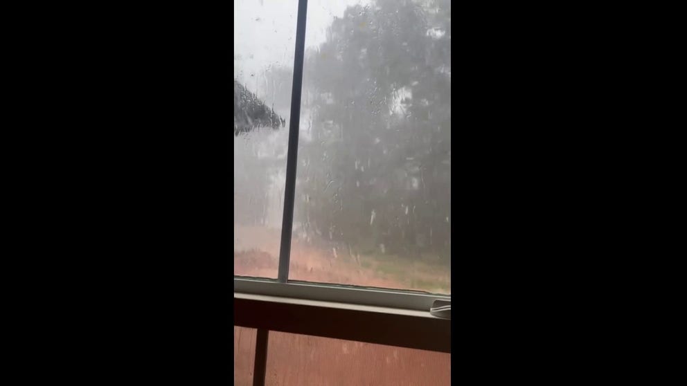 North Carolina residents sheltered inside after large hail fell in Union Grove. 
