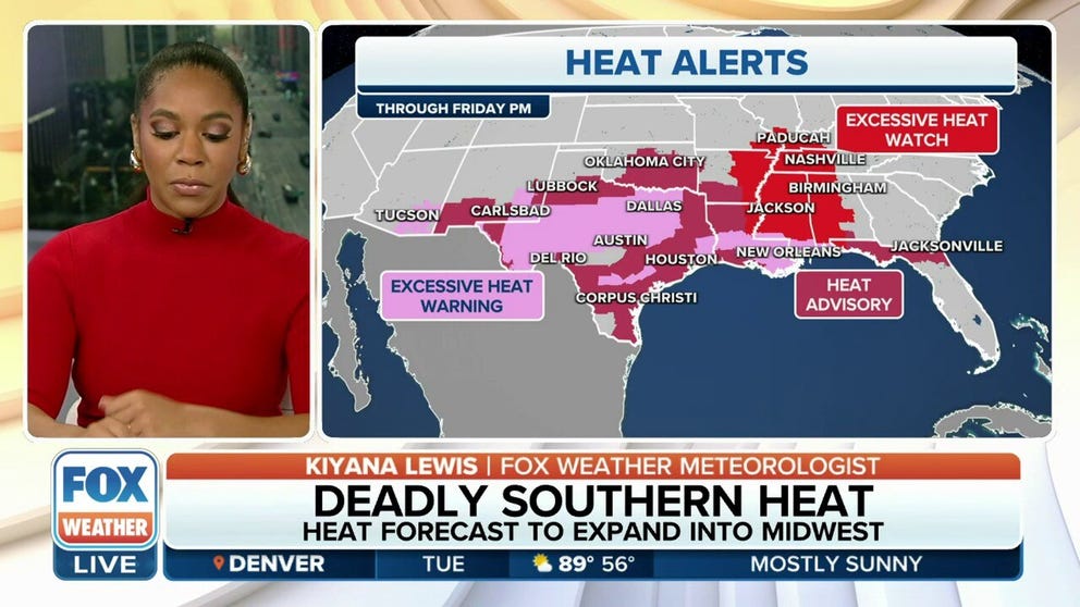 There's no end in sight to a deadly heat wave that has been baking the South and now dangerous temperatures are set to move into the Midwest this week.