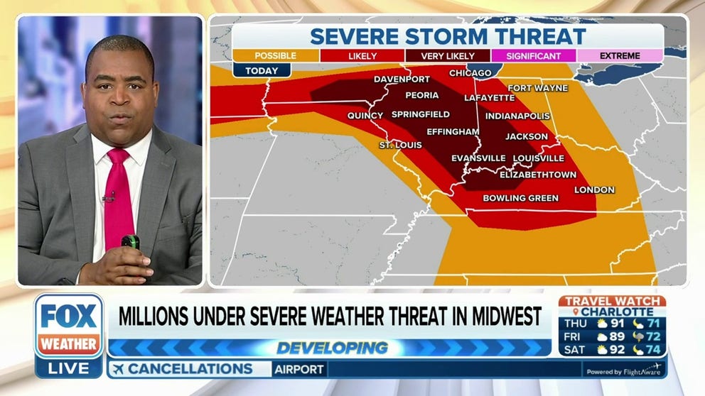 Millions under severe weather threat in Midwest on Thursday | Latest ...