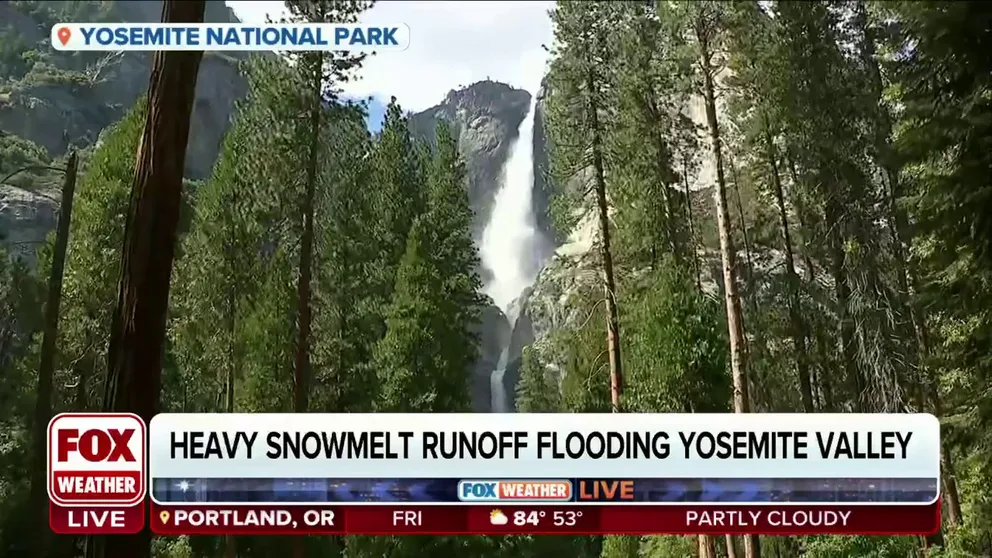 After a historic snowpack built up over the winter, the ensuing melt has been equally impressive at Yosemite National Park. Waterfalls have been raging, and there’s been some flooding on the Merced River. FOX Weather's Max Gorden reports.