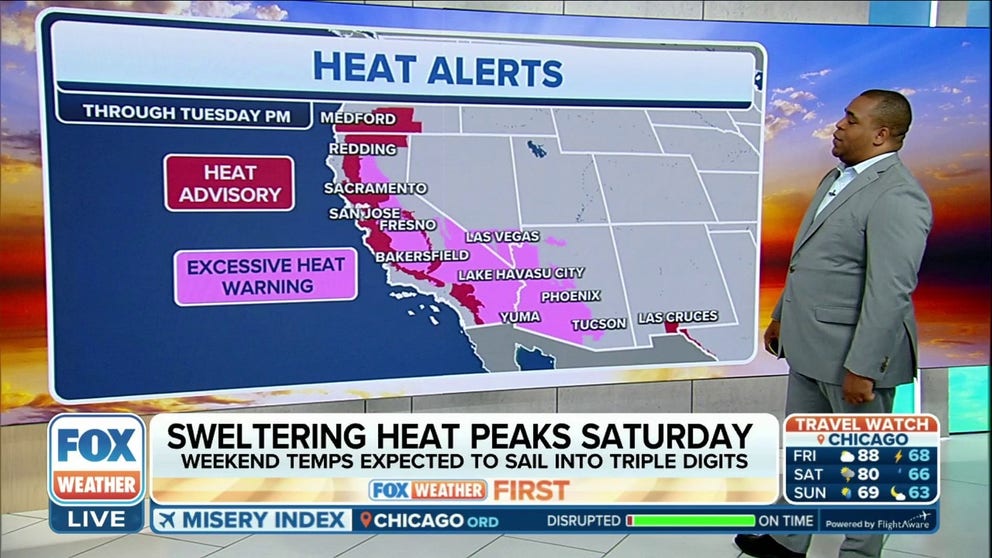 California is getting in on the excessive heat alerts with the central portion of the state seeing the worst of it.