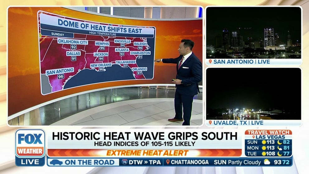 Deadly heat that has been gripping the South for more than two weeks will shift east with heat alerts in effect from the Mississippi Valley to the mid-Atlantic.