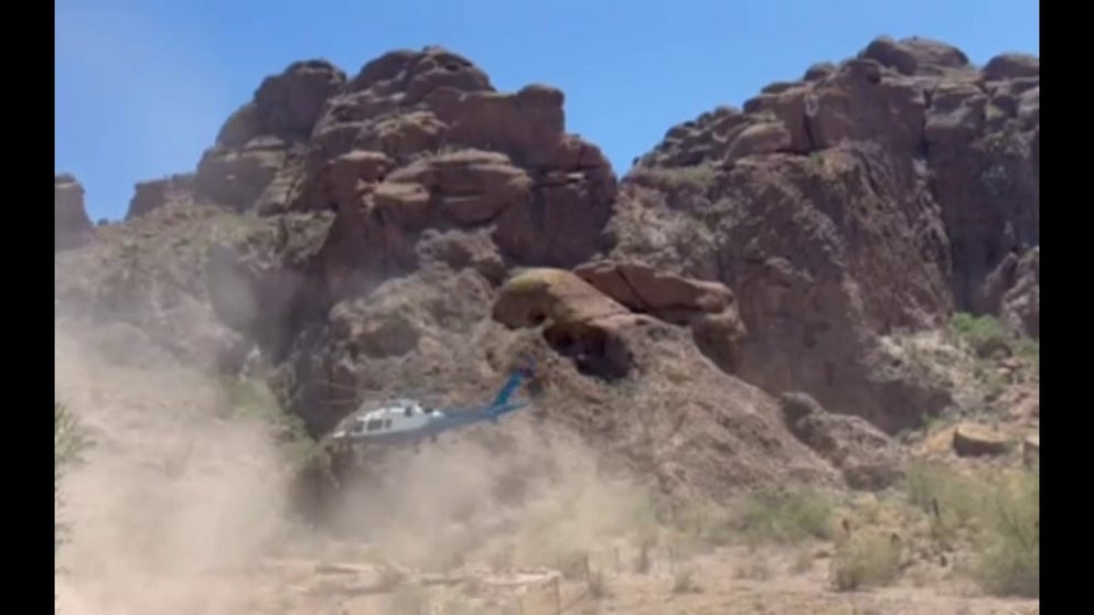 The Phoenix Fire Department rescued an overheated hiker from Camelback Mountain on Saturday. Parts of Arizona are under Excessive Heat Warnings this week as temperatures soar above 110. (video: Phoenix Fire Department)
